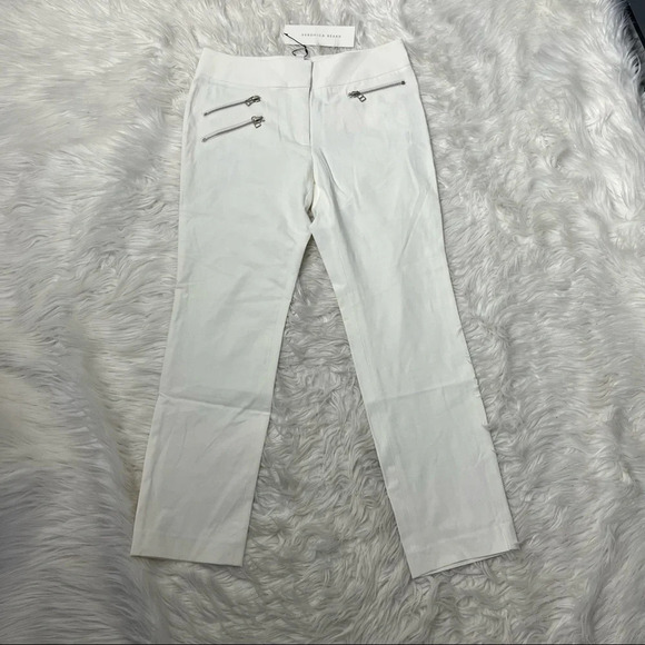 New Veronica Beard Roxy Baby Bell Front Zip Pocket Ankle Pant White - Picture 2 of 12